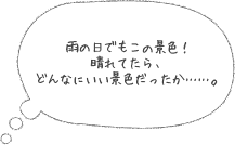 雨の日でもこの景色！晴れてたら、どんなにいい景色だったか......。